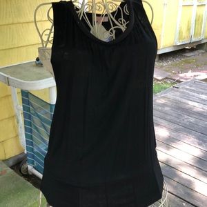 Black open back tank